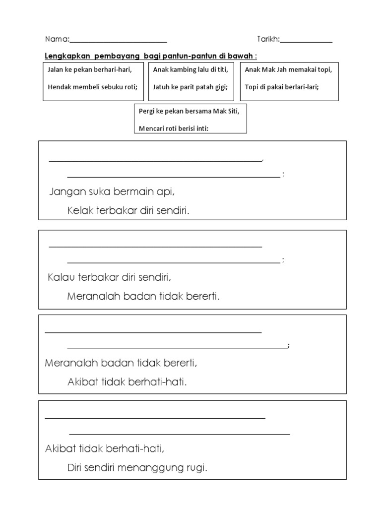 Latihan Pantun Tahun 2 Pdf