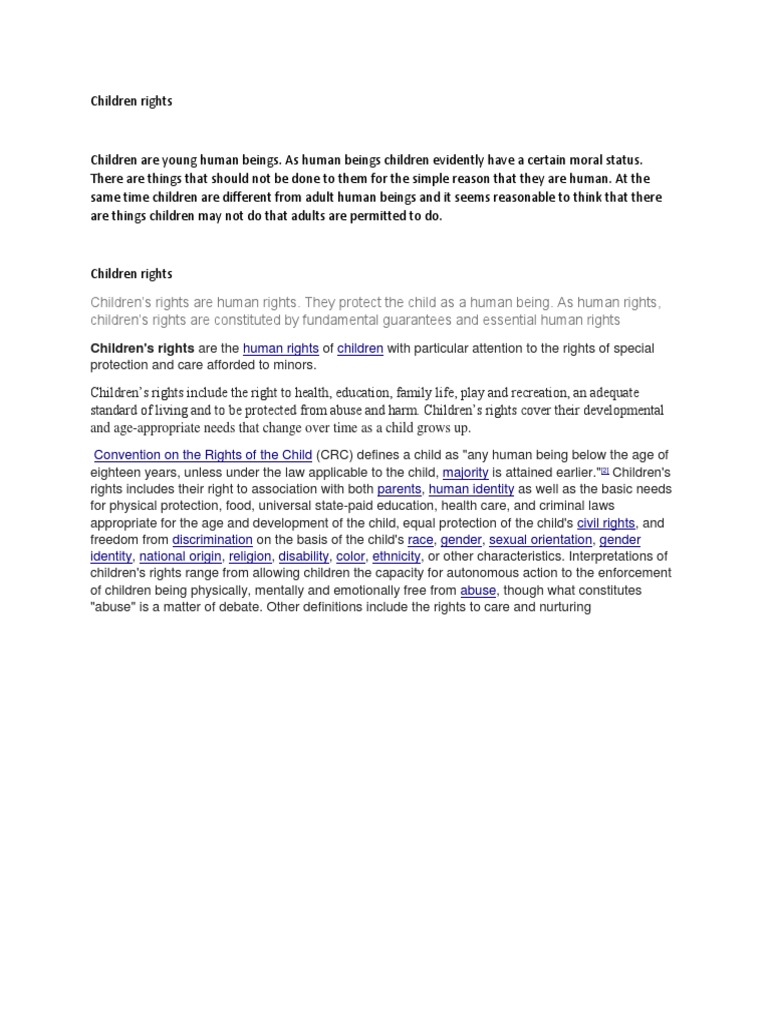 Children Rights | PDF