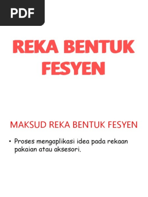 Rbt Tingkatan 1 Reka Bentuk Fesyen Pdf