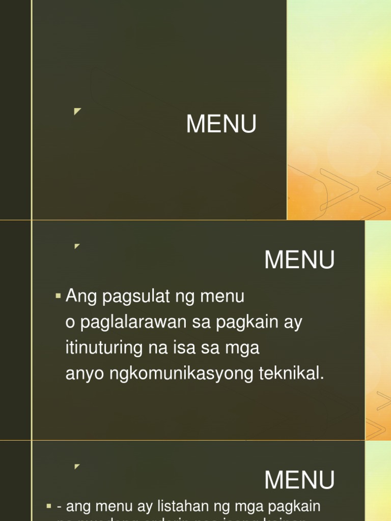MENU | PDF