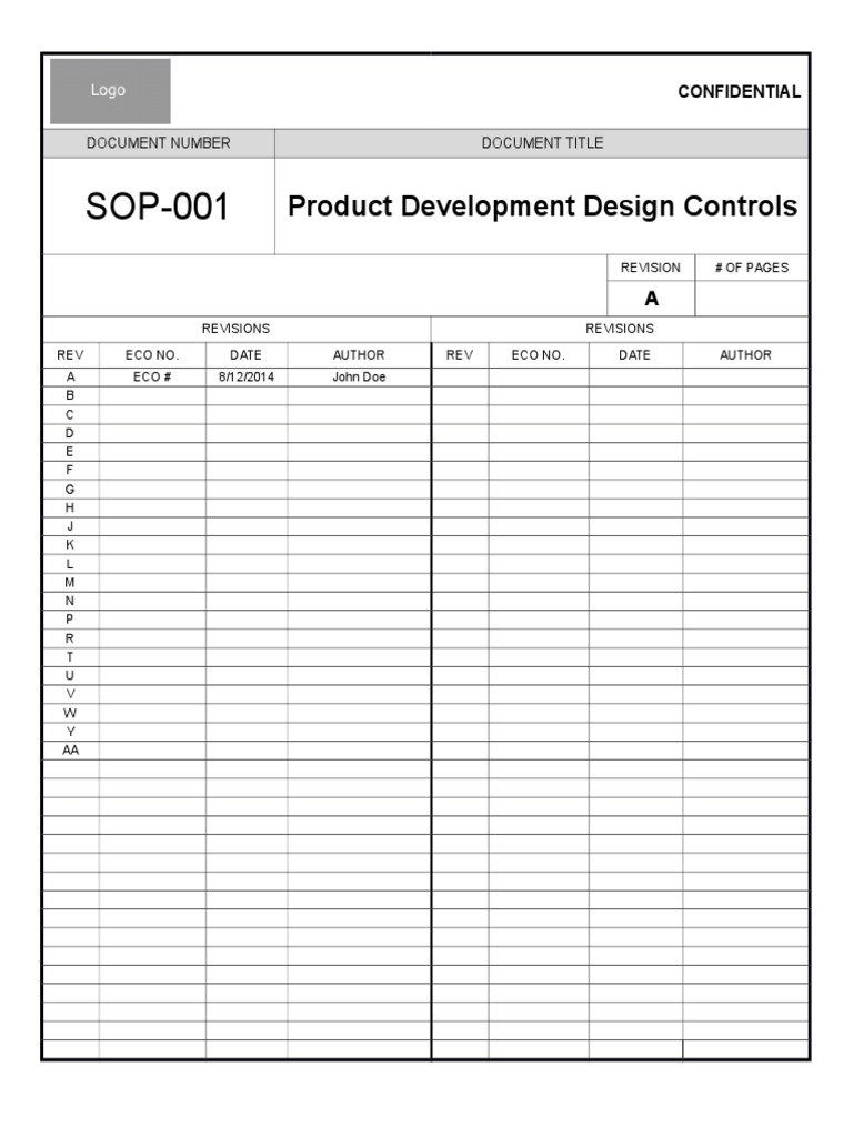 Product Development Design Controls SOP | PDF | Verification And ...