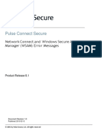 Pulse Connect Secure: Network Connect and Windows Secure Access Manager (WSAM) Error Messages