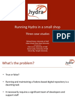Running Hydra in A Small Shop: Three Case Studies