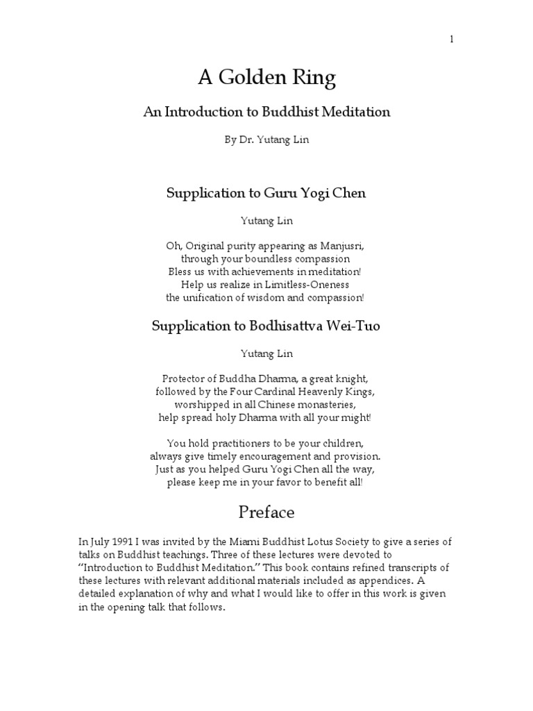 A Golden Ring | PDF | Buddhist Meditation | Meditation