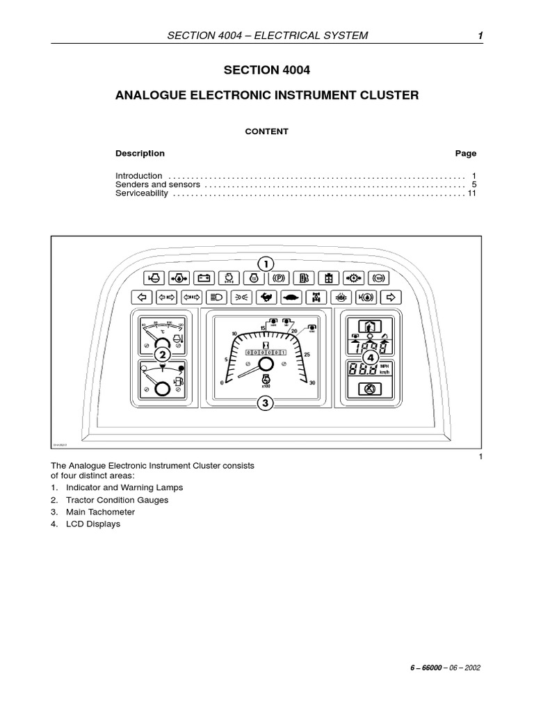 Section 4004 Analogue Electronic Instrument Cluster Pdf Switch