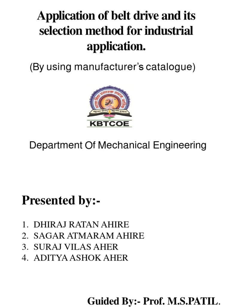 Application of Belt Drive and Its Selection Method (1) Belt