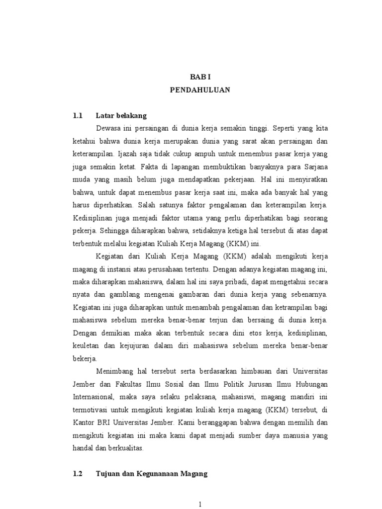 Latar Belakang Magang