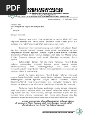 Proposal Pengadaan Sound System Masjid