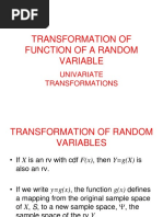 Transformation of Function of A Random Variable: Univariate Transformations