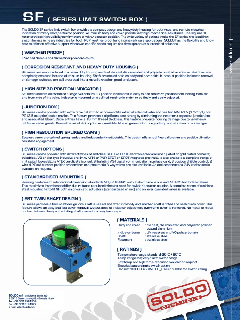 1283345904sf Data Sheet B02009ESf Limit Switch PDF Switch Valve