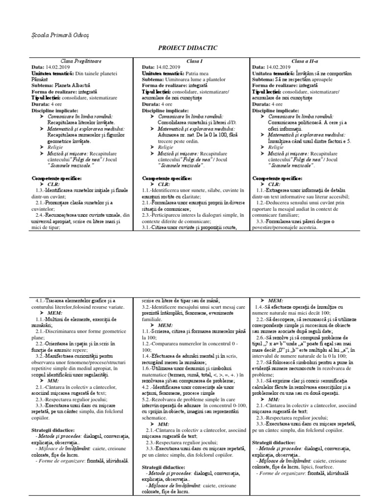 Proiect Didactic 14 02 2019