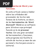 Herramientas de Word y Sus Funciones