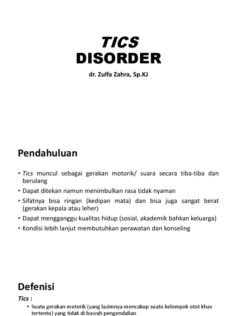 Gangguan Tic | PDF