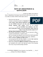 Sample Affidavit of Desistance and Quitclaim