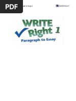 Answer Keys: Write Right - Paragraph To Essay 1