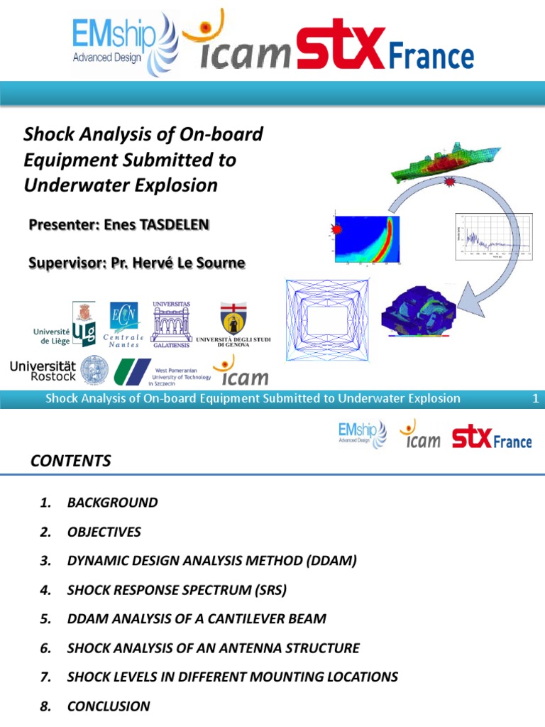Shock Analysis Of On Board Equipment Submitted To Underwater Explosion