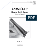 Veritas Router Table Fence Manual