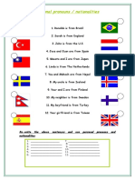 Personal Pronouns and Nationalities Fun Activities Games - 1 Anir