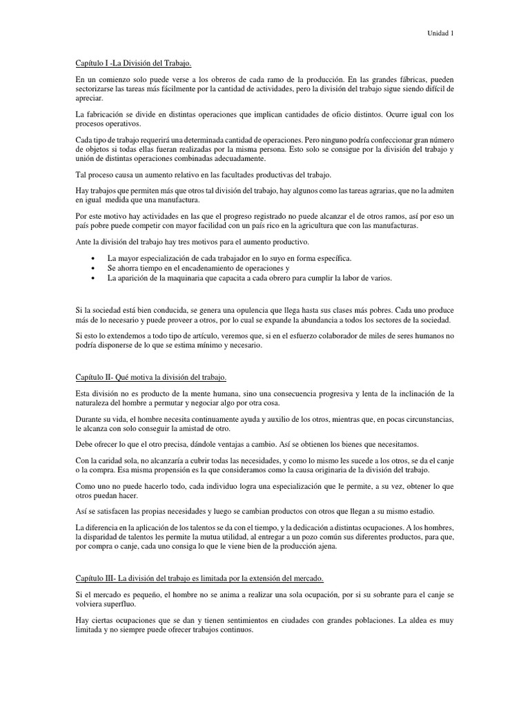 Resumen La Riqueza de Las Naciones | PDF | Beneficio (economía ...