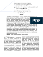 Effect of Processing Methods On The Nutritional Contents of Bitter Leaf (Vernonia Amygdalina)