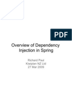 Overview of Dependency Injection in Spring: Richard Paul Kiwiplan NZ LTD 27 Mar 2009