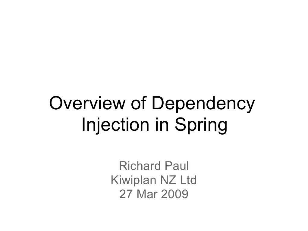 Dependency Injection in Spring Overview | PDF | Computing | Information ...