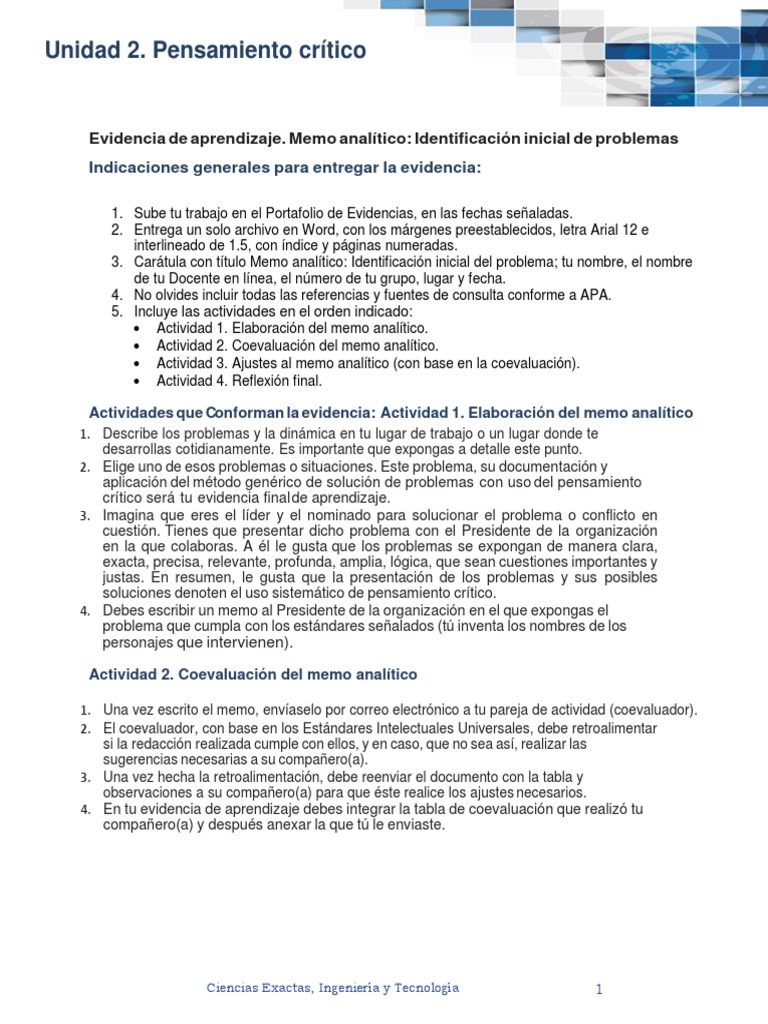 EA Memo Analitico Identificacion Inicial de Problemas DHPE PDF