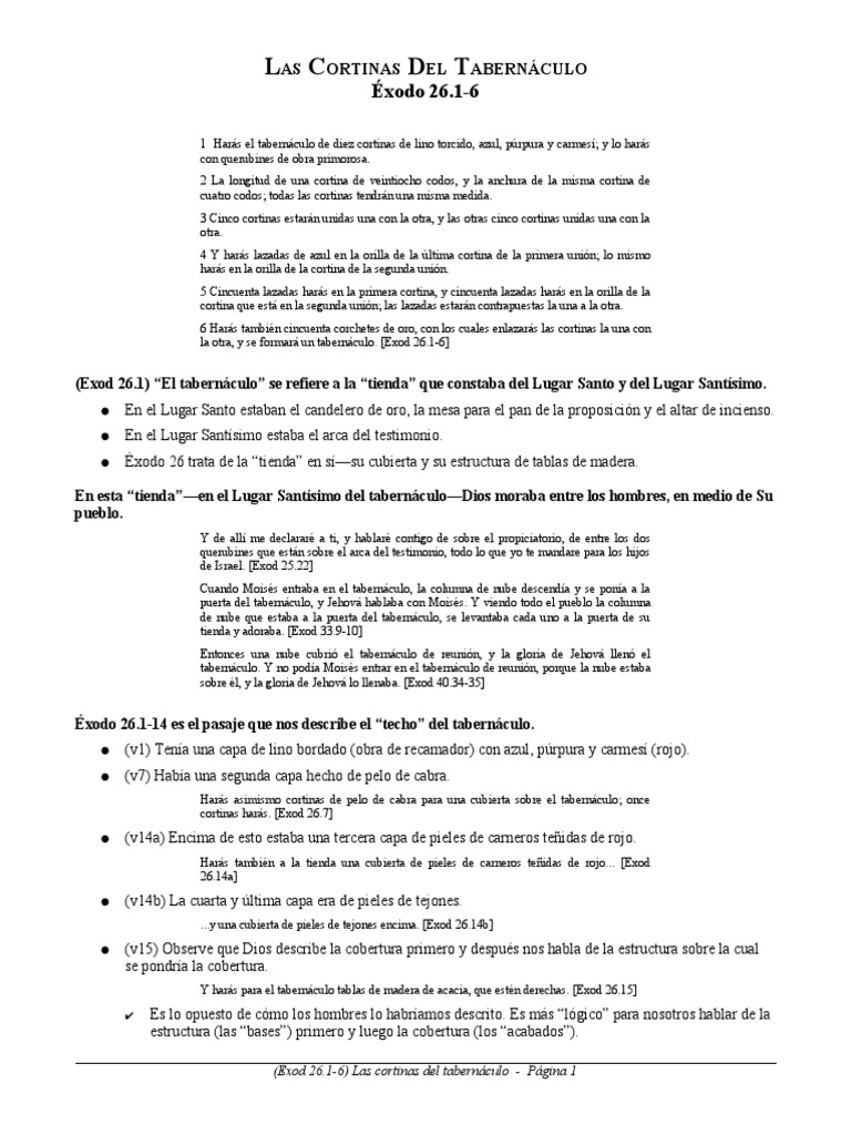 Greg Cortinas Del Tabernaculo Estudio PDF | PDF | Cristo (título) | Santo  de los santos