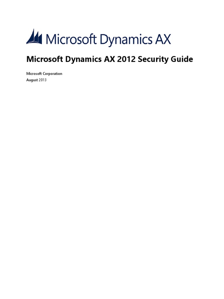 Microsoft Dynamics AX 2012 Security Guide | PDF | Remote Desktop ...