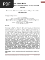 Estado Atual Da Vigilância Entomológica Da Doença de Chagas No Estado de São Paulo