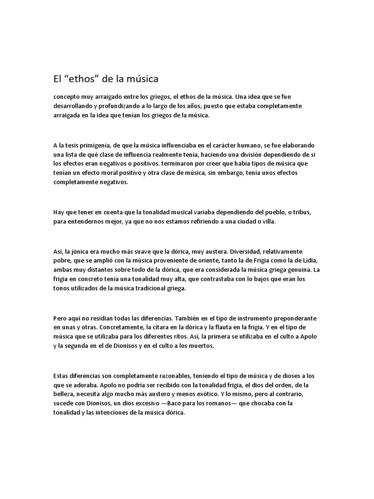 Ethos musical en la antigua Grecia | PDF | Pitágoras | Platón