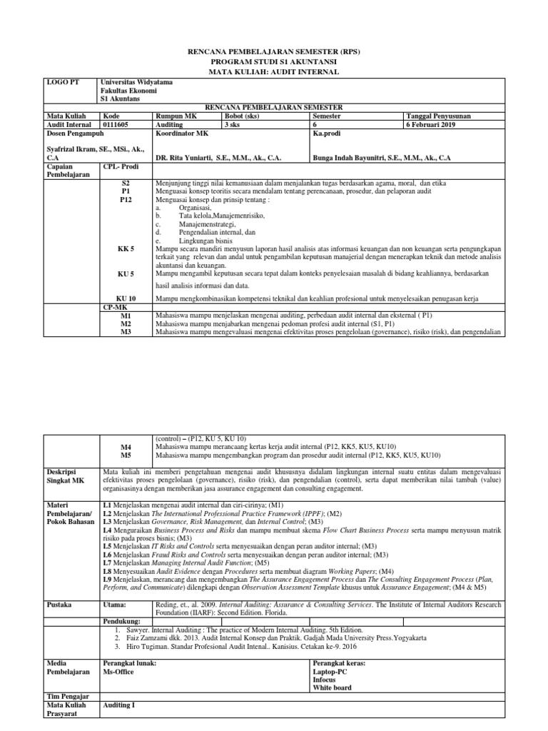 RPS-Audit Internal | PDF | Bisnis