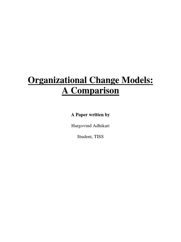 Comparing Lewin and Kotter's Change Models | PDF | Change Management ...