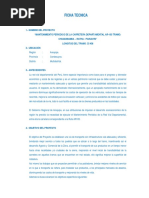 Ficha Tecnica Mantenimiento Periodico Carretera Chuquibamaba - Ratha