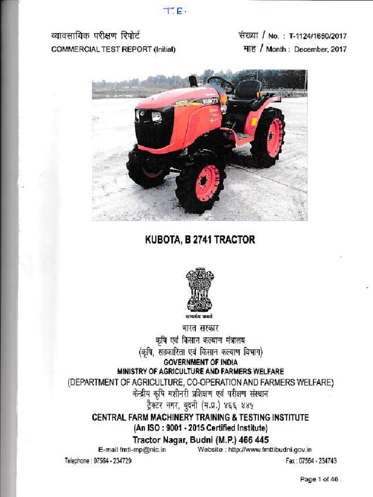 Kubota B2741 - T-1124-1650-2017 | PDF