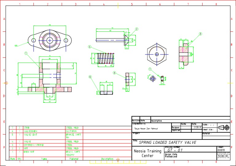 Spring Loaded Safety Valve Drawing | PDF