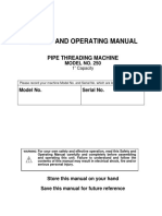 Safety and Operating Manual: Pipe Threading Machine