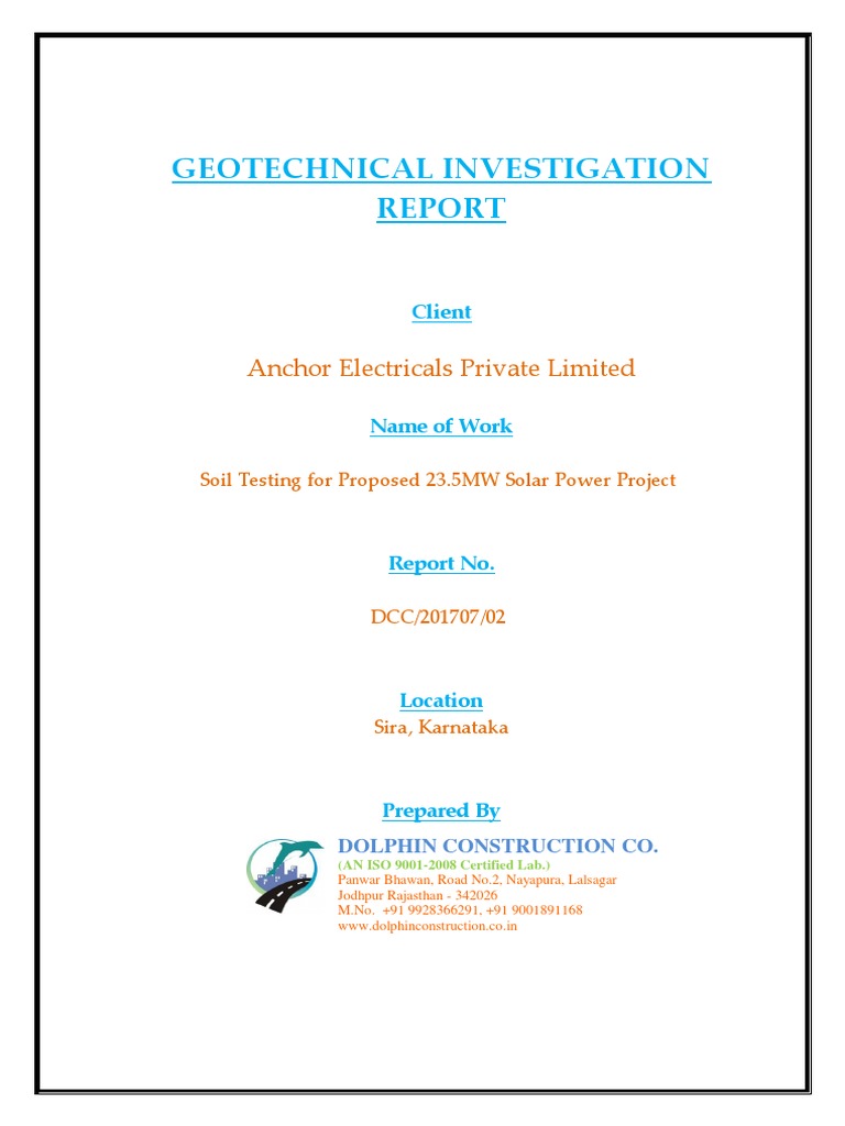 Soil Testing Report 20170711 Pdf Download Free Pdf Geotechnical