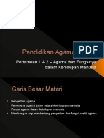 Pertemuan I & II - Agama Dan Fungsinya Dalam Kehidupan Manusia