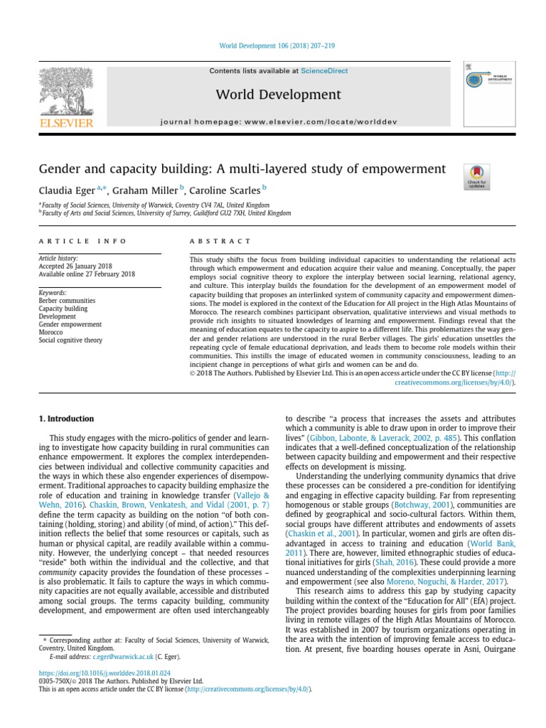 Gender and Capacity Building | Download Free PDF | Empowerment | Gender
