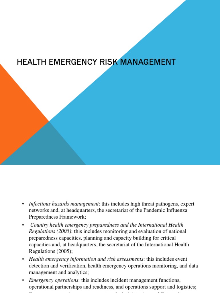 Health Emergency Risk Management Guide | PDF | Science & Mathematics