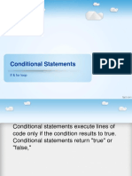 Conditional Statement - If & For Loop