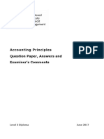 Accounting Principles Question Paper, Answers and Examiner's Comments