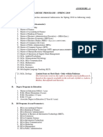 List of Academic Programs - SPRING 2019 --Annexure - 'a'