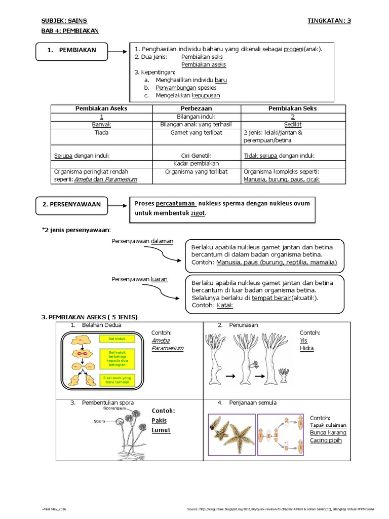Bab 4 Pembiakan Sains Tingkatan 3 Pdf