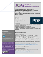 Structural Equation Modelling of Relationship Between Teachers' Capacity Building and Students' Academic Performance in Secondary Schools in Kwara State, Nigeria