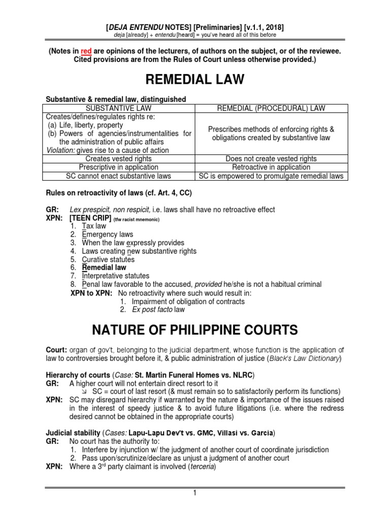 Philippine Remedial Law Overview | PDF | Res Judicata | Collateral Estoppel