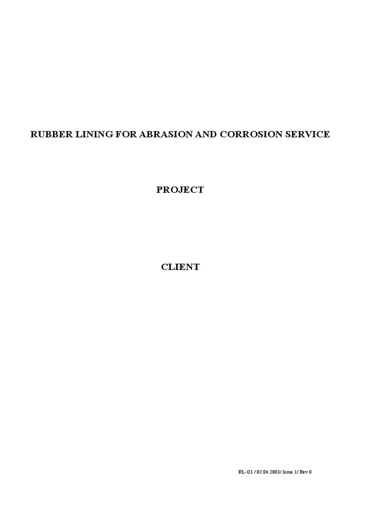 Rubber Lining Procedure PDF Natural Rubber Pipe (Fluid Conveyance)