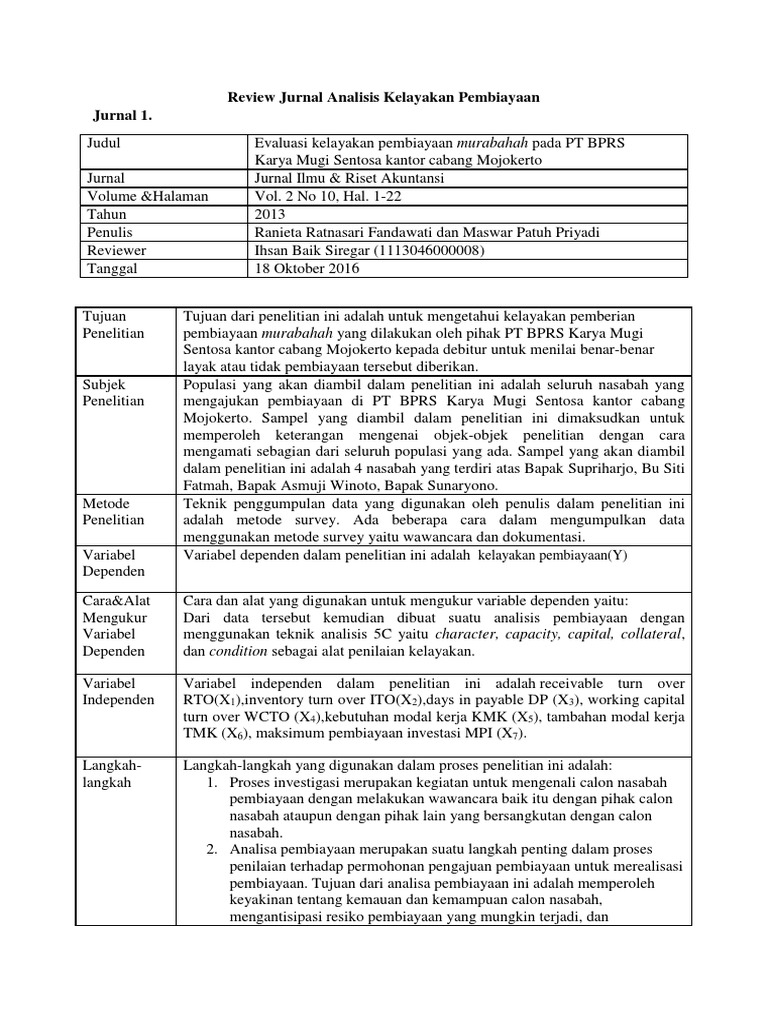 Contoh Review Jurnal Pdf