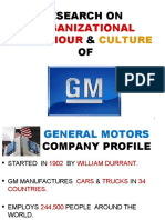 GM Organizational Culture & Behavior Research
